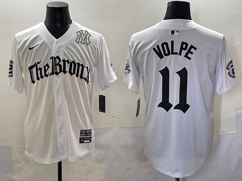Men 2025 New York Yankees 11 Volpe White Five generations Joint Name Nike MLB Jersey style 7